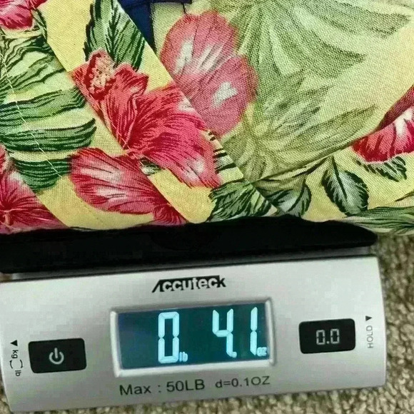 Architect Tropical Button Front Shirt Yellow Size Large Short Sleeve Top V Neck - Picture 6 of 6